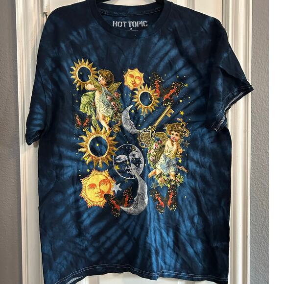 Hot Topic Tops - HOT TOPIC New Celestial Angels Sun Moon Tie Dye Graphic T-shirt Size M